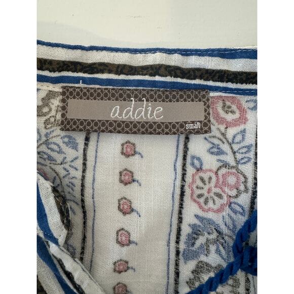 Addie Women's Tops Small Boho Flare Sleeve Loose Fit Floral V-Neck Cotton - Picture 3 of 6